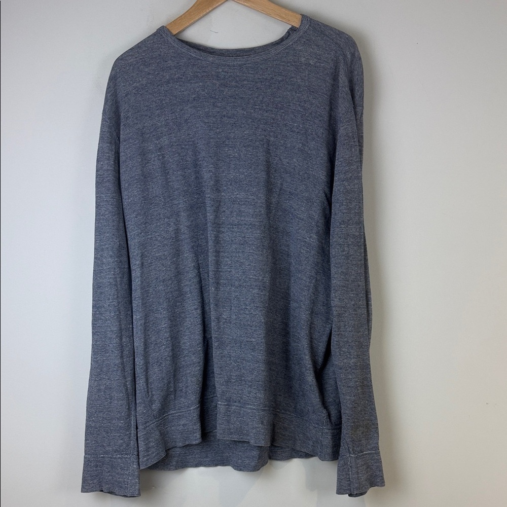 J. Crew Men's Blue Thermal Waffle Knit Long Sleeve Tee Size XL